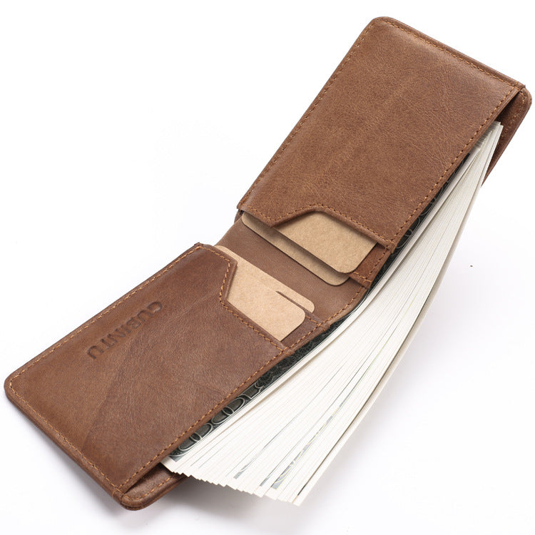 Men's Brown Genuine Leather Wallet - RFID Blocking