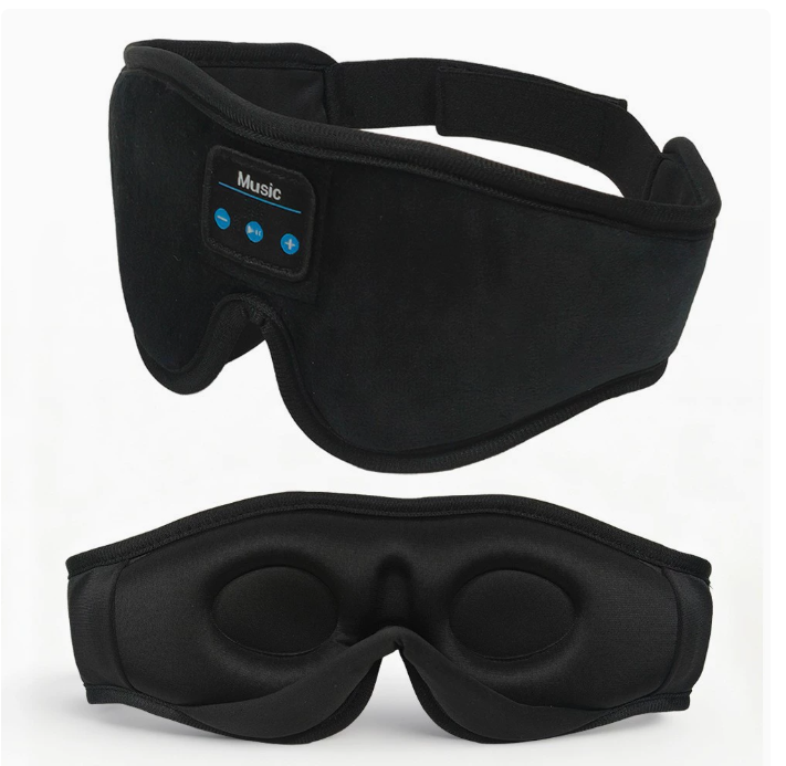 Amazon Wireless 3D Bluetooth Sleep Mask Set - Light Blocking, Memory Foam, Stereo Sound, Waterproof