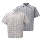 Short Sleeve Shirt with Notch Collar Street Retro Design