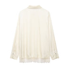 Lace satin textured shirt
