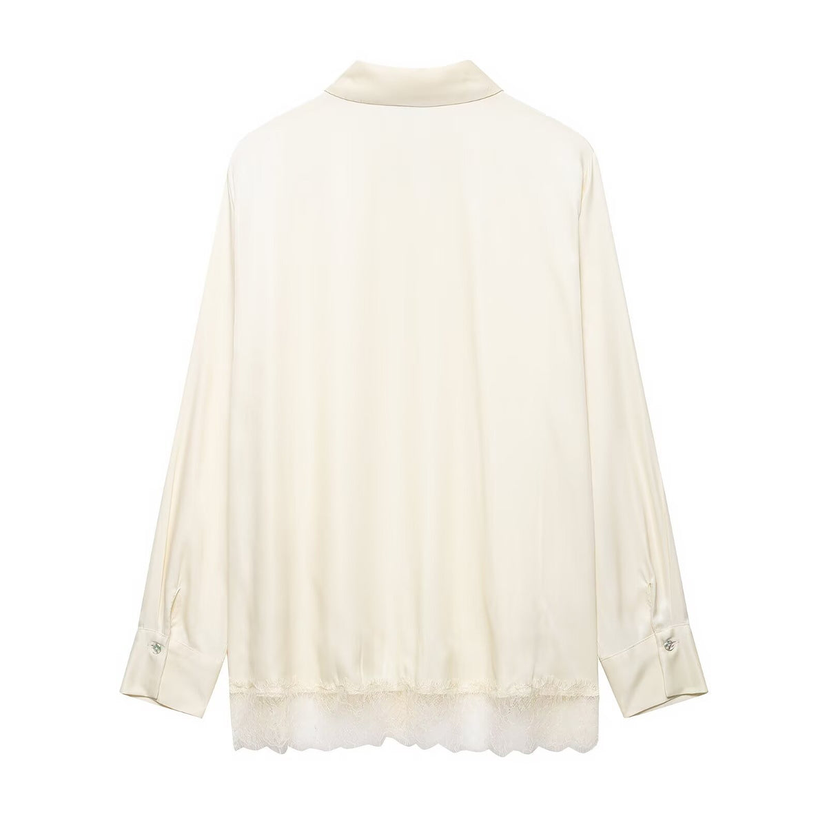 Lace satin textured shirt