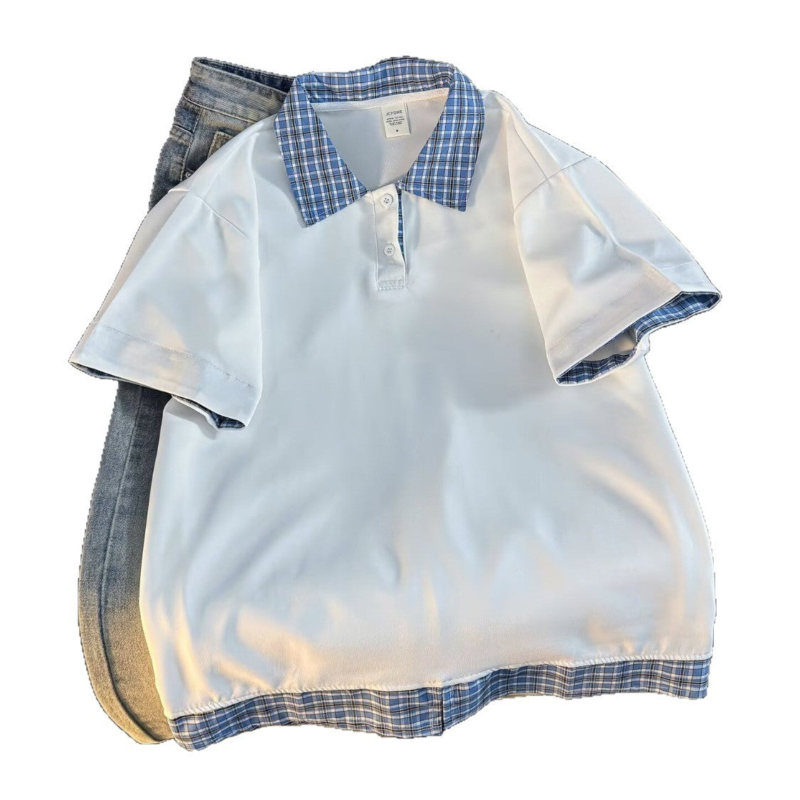 Cleanfit Plaid Polo Shirt T-Shirt for Men and Women