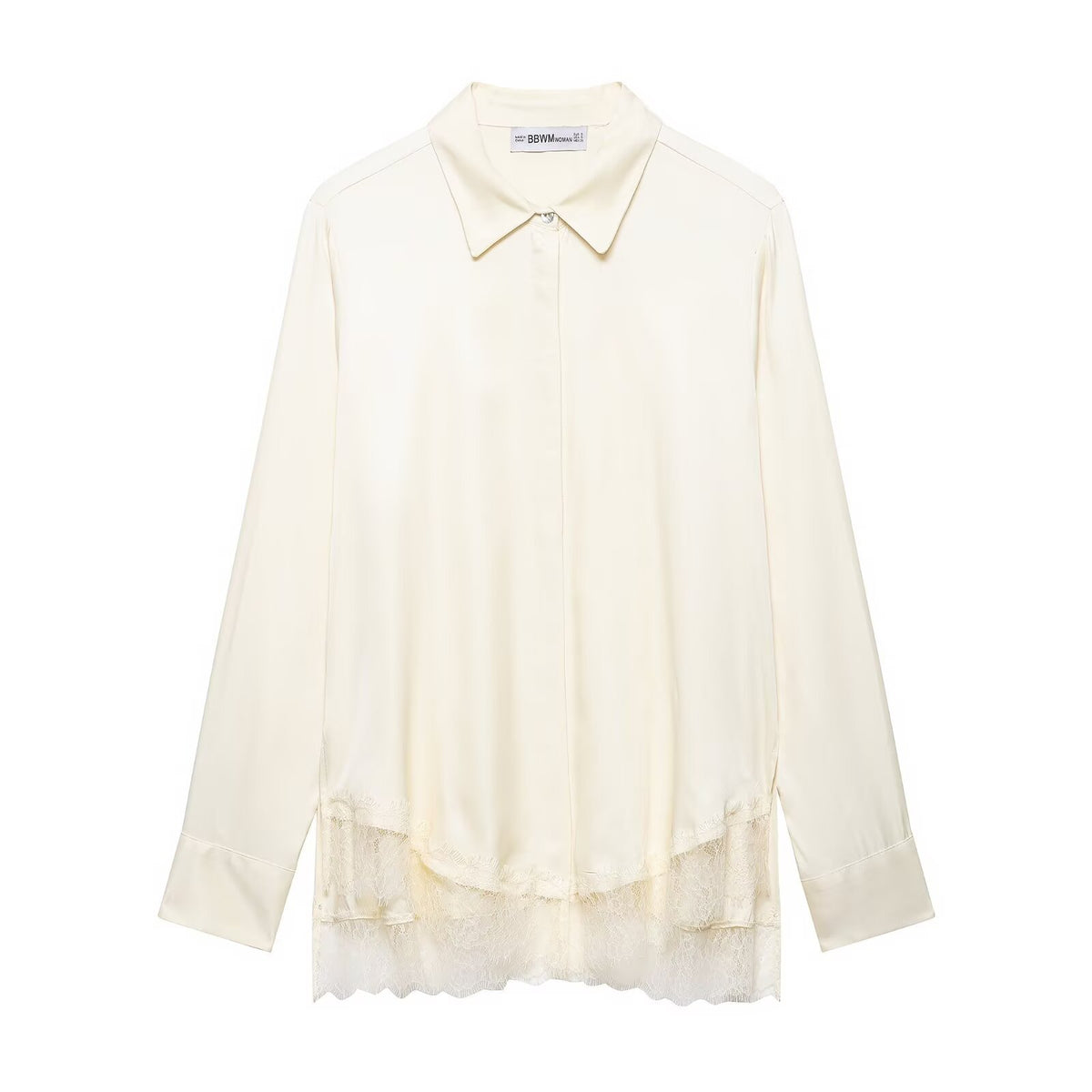 Lace satin textured shirt