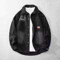 Retro Black Denim Jacket for Men, Street Style Loose Casual Notch Lapel Coat