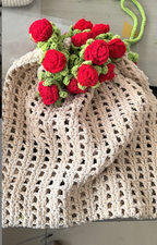 Cross-border rose bouquet blanket bucket bag handmade crochet knitting material kit wool knitting crossbody bag handmade crochet