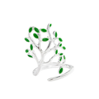 Original personality handmade silver jewelry big tree ring female forest department retro old handmade drip glaze leaf ring