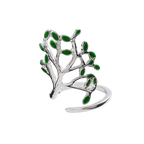 Original personality handmade silver jewelry big tree ring female forest department retro old handmade drip glaze leaf ring
