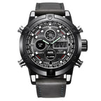 Chronograph Business Watch Mens Leather Digital Wristwatches
