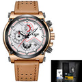 Men's Rose Silver Quartz Watch - Waterproof, Luminous