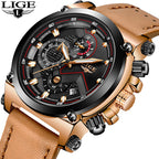 Men's Rose Silver Quartz Watch - Waterproof, Luminous