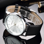 Simple watch Korean style fashion ladies casual male student trend belt ultra-thin British watch quartz watch