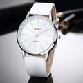 Men's Black White Ultra-Thin Quartz Watch