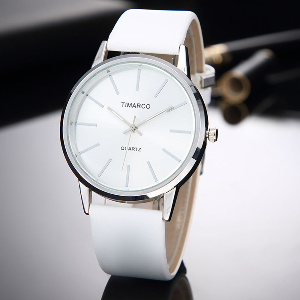 Men's Black White Ultra-Thin Quartz Watch
