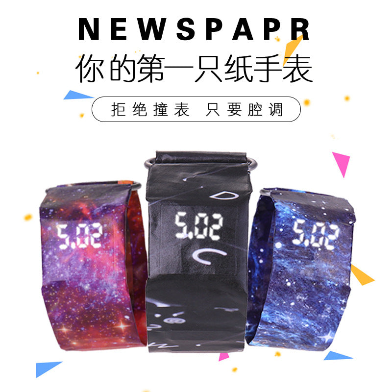 New style paper watch LED white light creative men and women cajiso black technology vibrato 36 colors optional spot wholesale