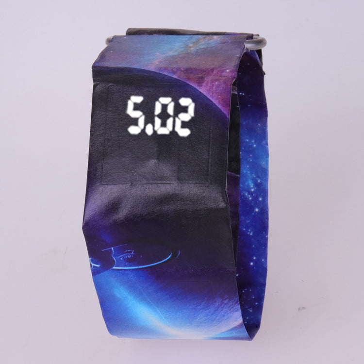 New style paper watch LED white light creative men and women cajiso black technology vibrato 36 colors optional spot wholesale