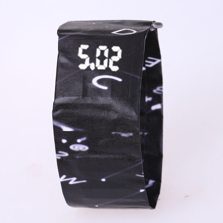 New style paper watch LED white light creative men and women cajiso black technology vibrato 36 colors optional spot wholesale
