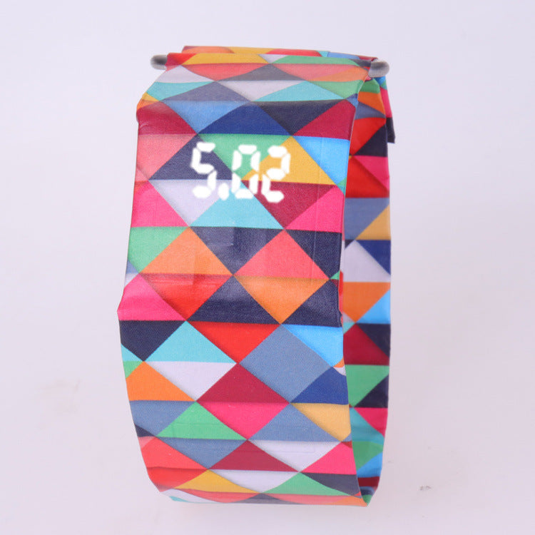 New style paper watch LED white light creative men and women cajiso black technology vibrato 36 colors optional spot wholesale