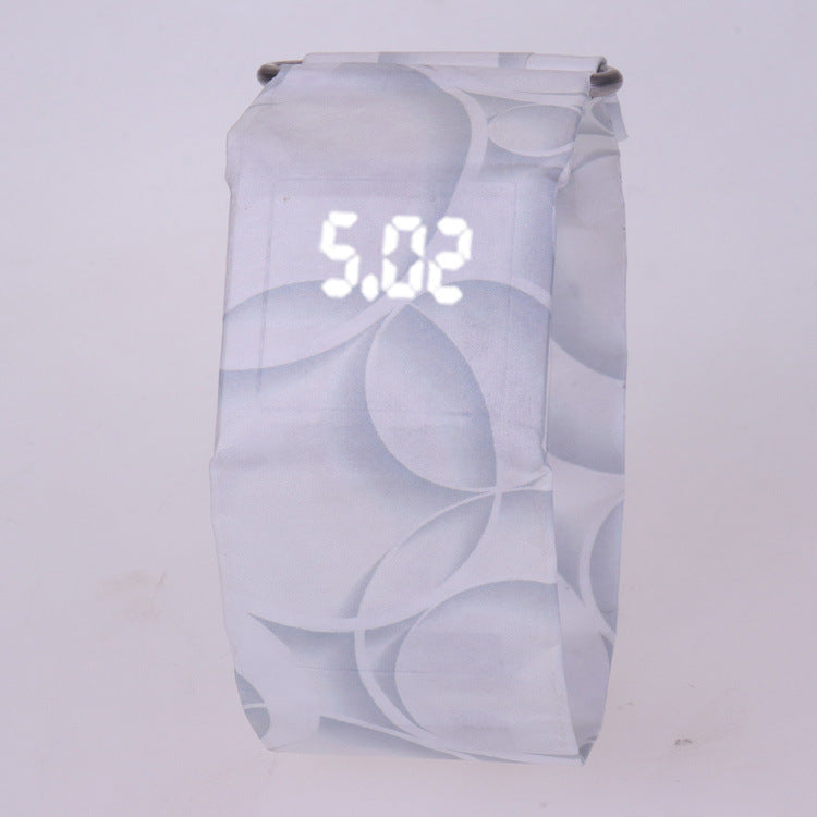 New style paper watch LED white light creative men and women cajiso black technology vibrato 36 colors optional spot wholesale