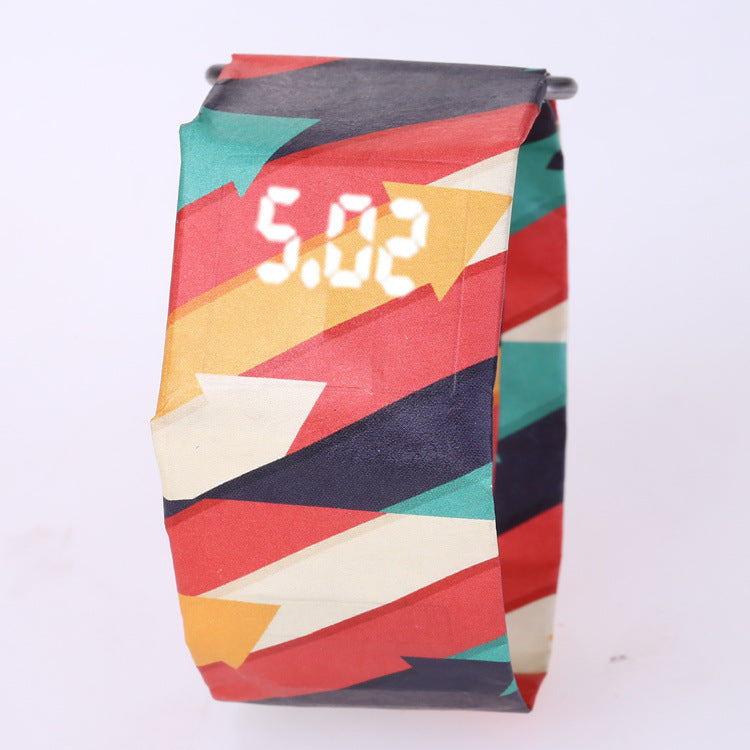 New style paper watch LED white light creative men and women cajiso black technology vibrato 36 colors optional spot wholesale
