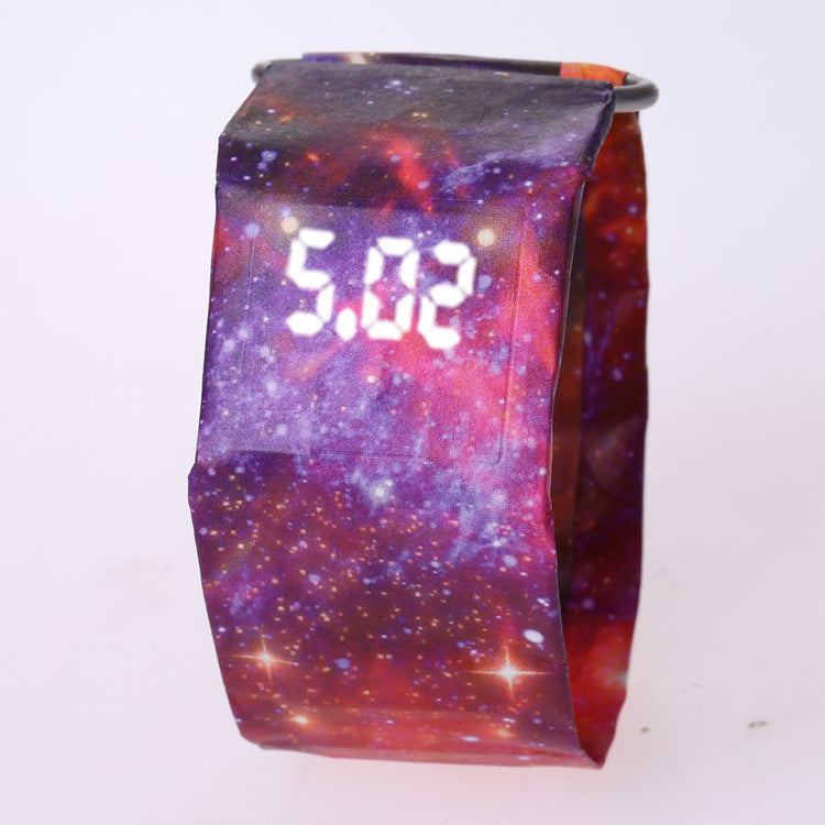 New style paper watch LED white light creative men and women cajiso black technology vibrato 36 colors optional spot wholesale
