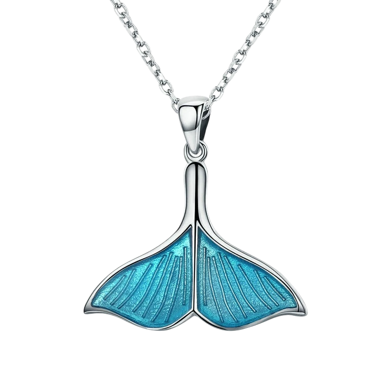 Evelyn Cross-border Monopoly Whale Fish Tail Set S925 Sterling Silver Earrings Necklace Platinum Plated Ladies Accessories