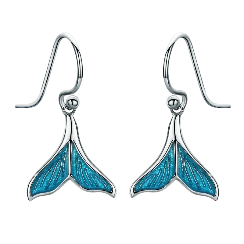 Evelyn Cross-border Monopoly Whale Fish Tail Set S925 Sterling Silver Earrings Necklace Platinum Plated Ladies Accessories