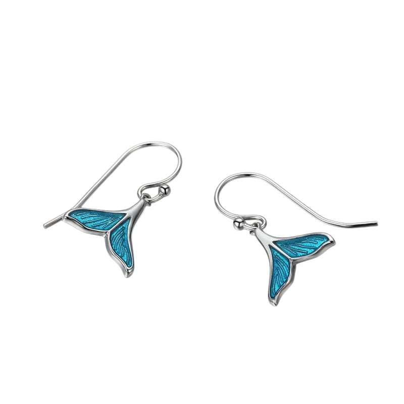 Evelyn Cross-border Monopoly Whale Fish Tail Set S925 Sterling Silver Earrings Necklace Platinum Plated Ladies Accessories