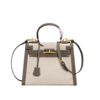2026 New Kelly Bag - Top Layer Cowhide Leather Handbag, Canvas, Versatile Casual Crossbody Bag for Women