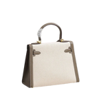 2026 New Kelly Bag - Top Layer Cowhide Leather Handbag, Canvas, Versatile Casual Crossbody Bag for Women