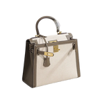 2026 New Kelly Bag - Top Layer Cowhide Leather Handbag, Canvas, Versatile Casual Crossbody Bag for Women