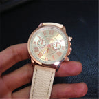 Men's Multi-Dial Quartz Watch - Geneva Style, Steel Strap