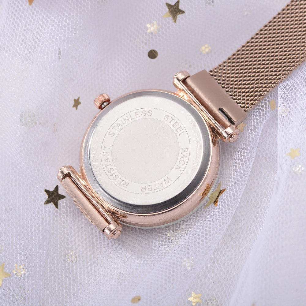 Vibrating sound explosions Spot wholesale ladies star quartz watch lazy watch magnet strap magnet watch