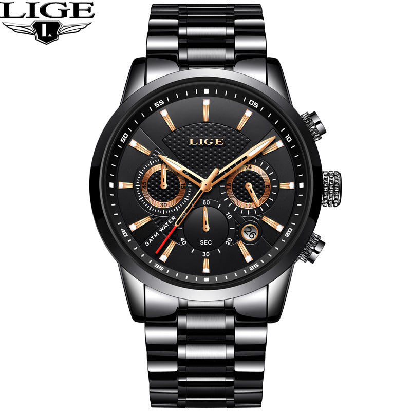 LIGE Men's Multifunction Quartz Watch