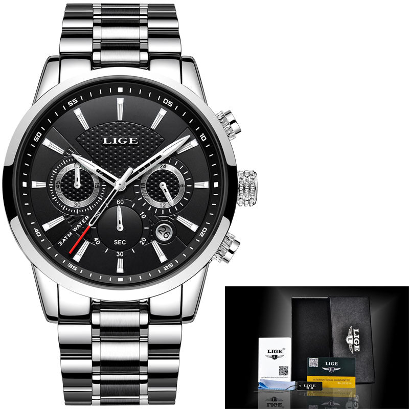 LIGE Men's Multifunction Quartz Watch