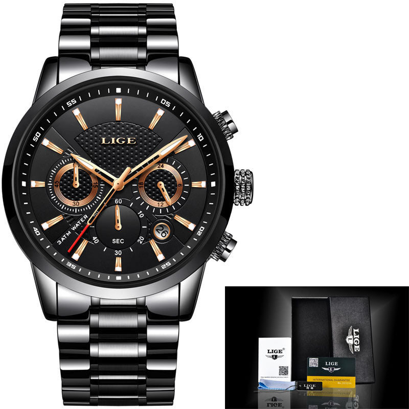LIGE Men's Multifunction Quartz Watch