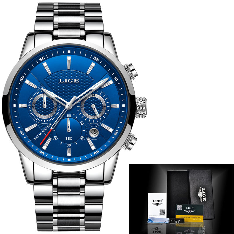LIGE Men's Multifunction Quartz Watch