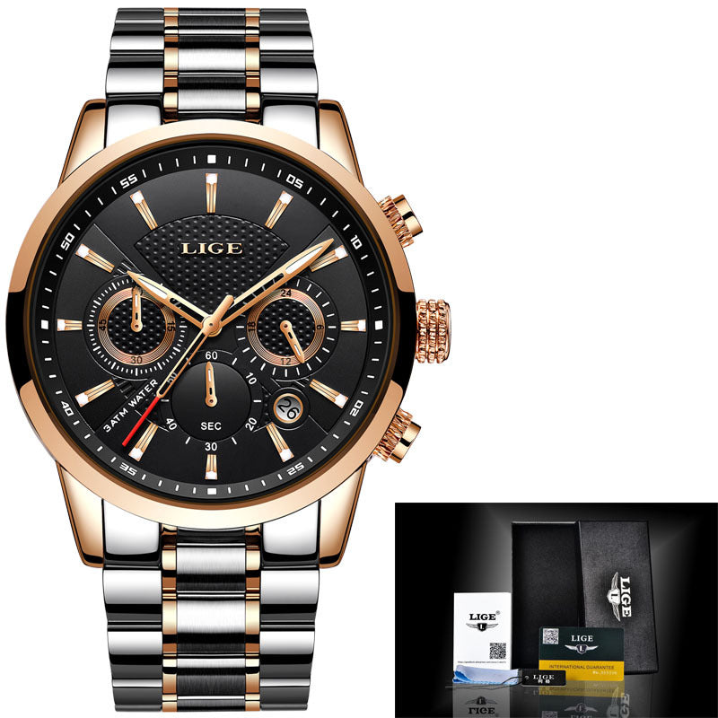 LIGE Men's Multifunction Quartz Watch