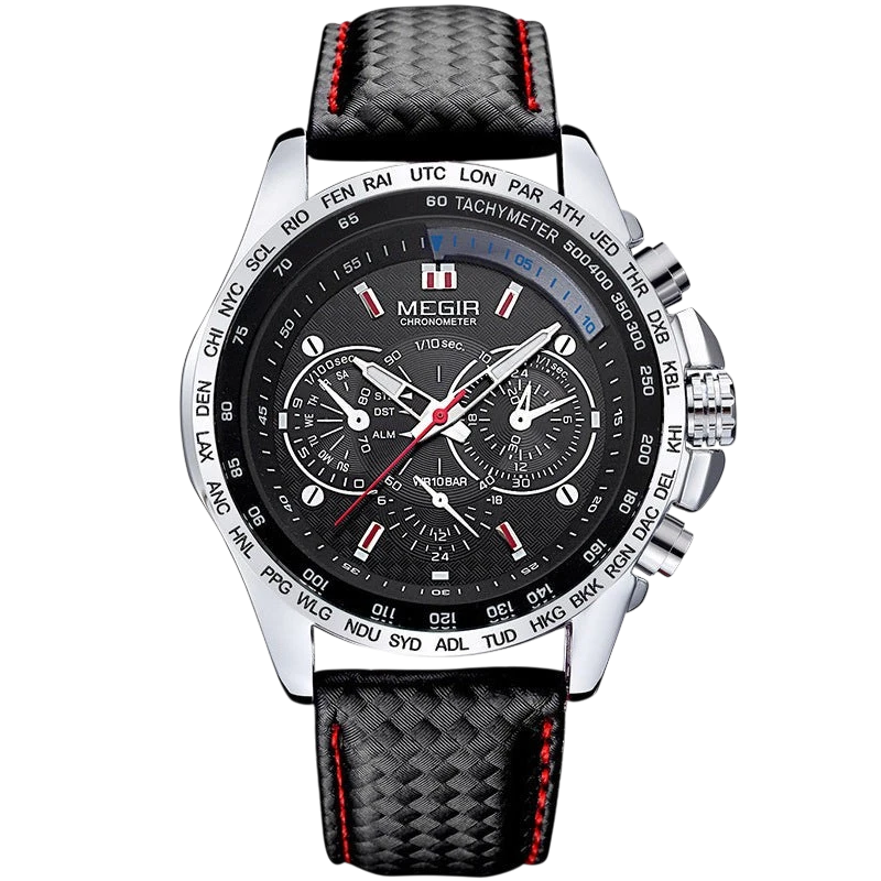 MEGIR Men's Sports Watch, Black | Aladinae