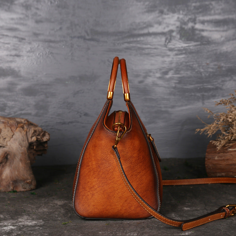 Embossed Leather Tote Bag