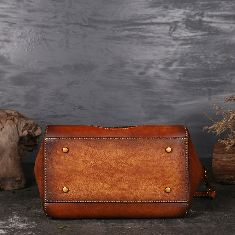 Embossed Leather Tote Bag