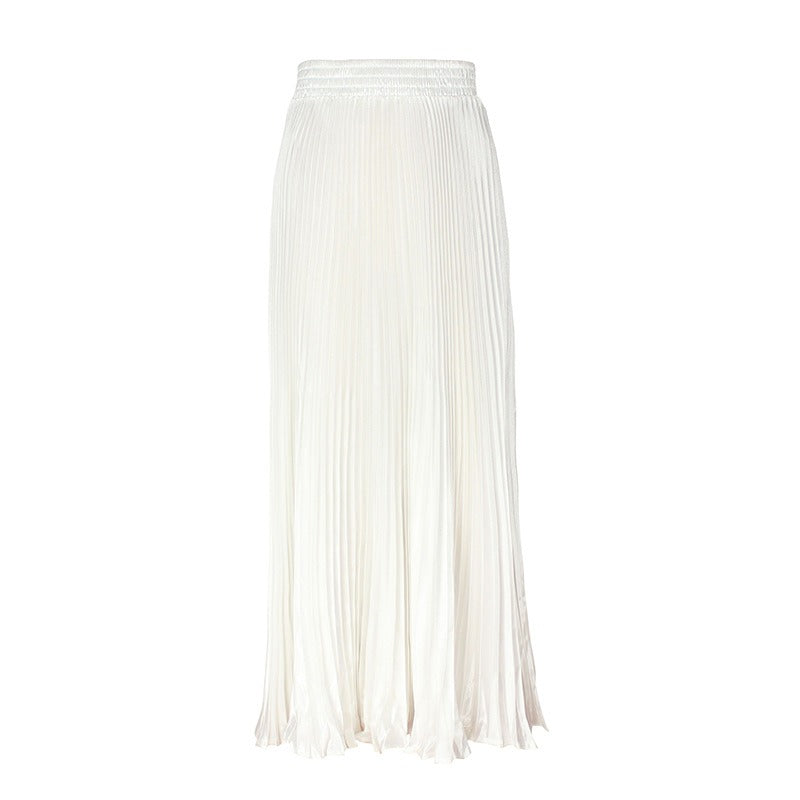 Glossy pleated skirt long accordion skirt long skirt skirt
