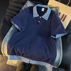Cleanfit Plaid Polo Shirt T-Shirt for Men and Women