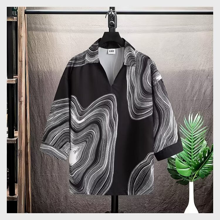 Summer ice silk short sleeved shirt for men