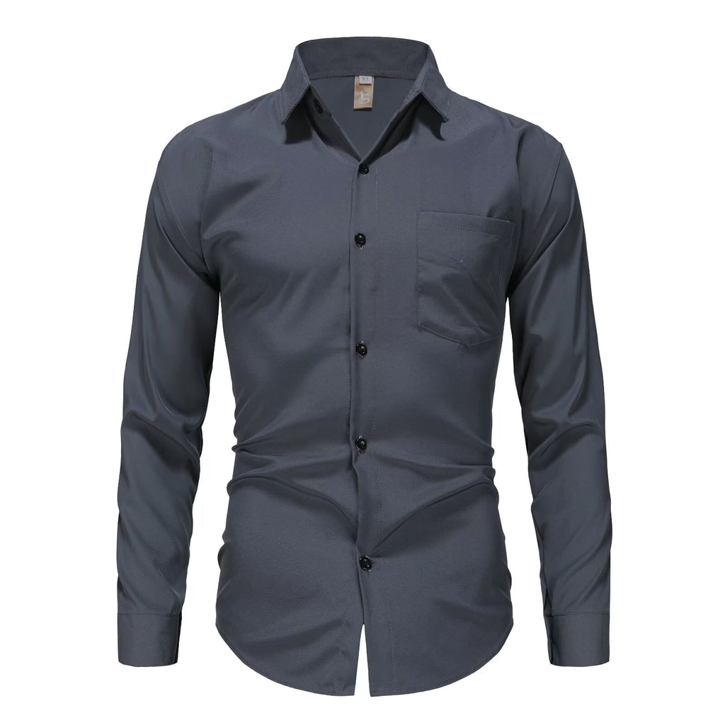 Spring and summer slim fit youth versatile shirt for men