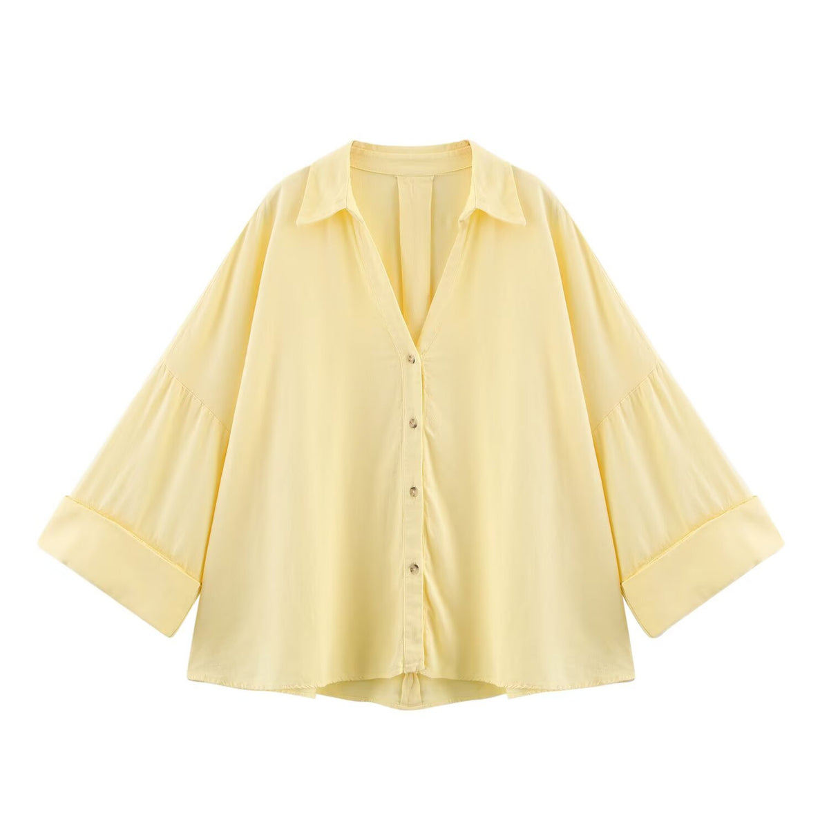 Women's Long Sleeve Single-Button Striped Shirt with Notch Lapel