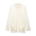 Lace satin textured shirt