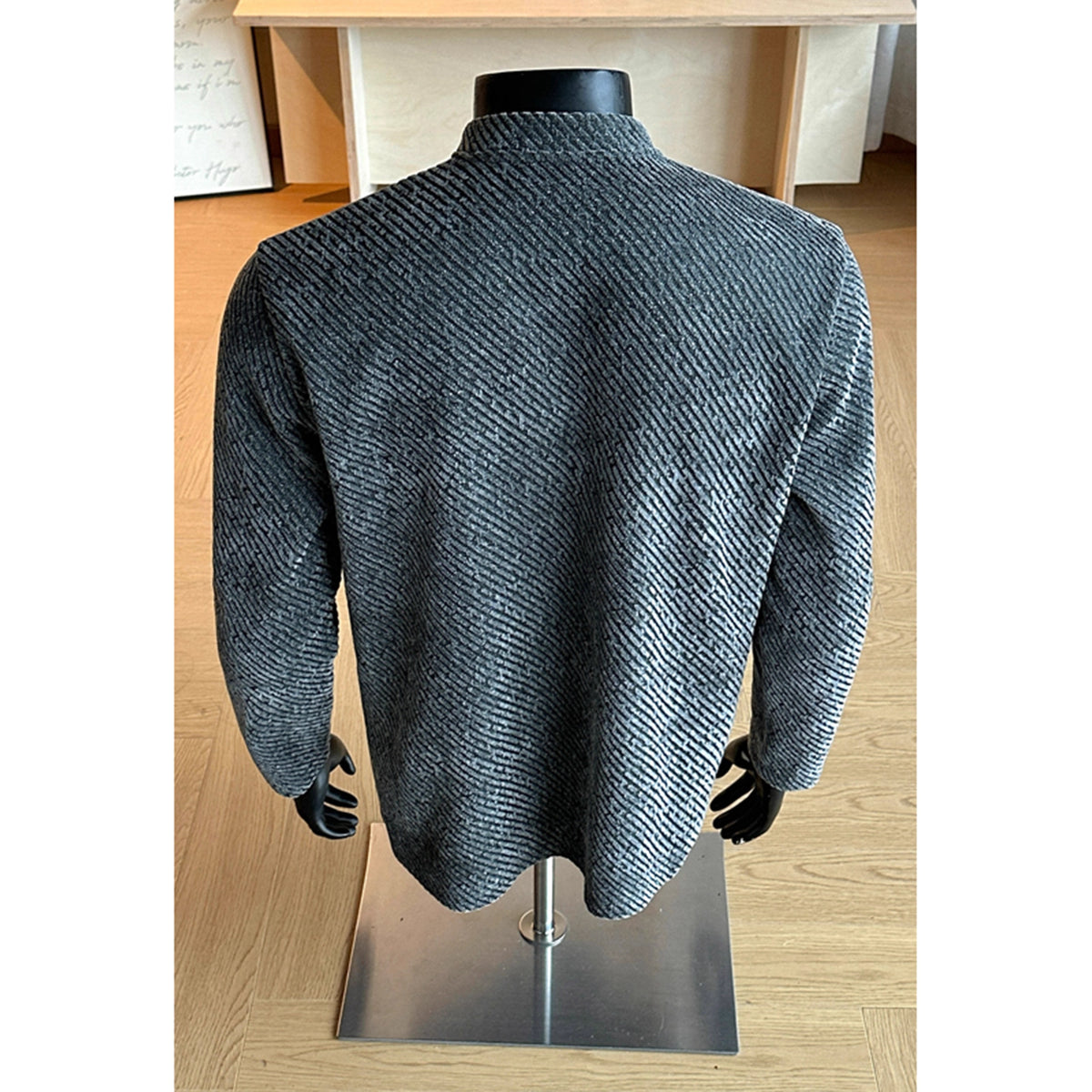 Chenille Long Sleeve Polo Shirt for Men, Autumn/Winter Thickenedtyle Regular Shoulder Fleece Lined Henley Neck Inner Layer Underwear