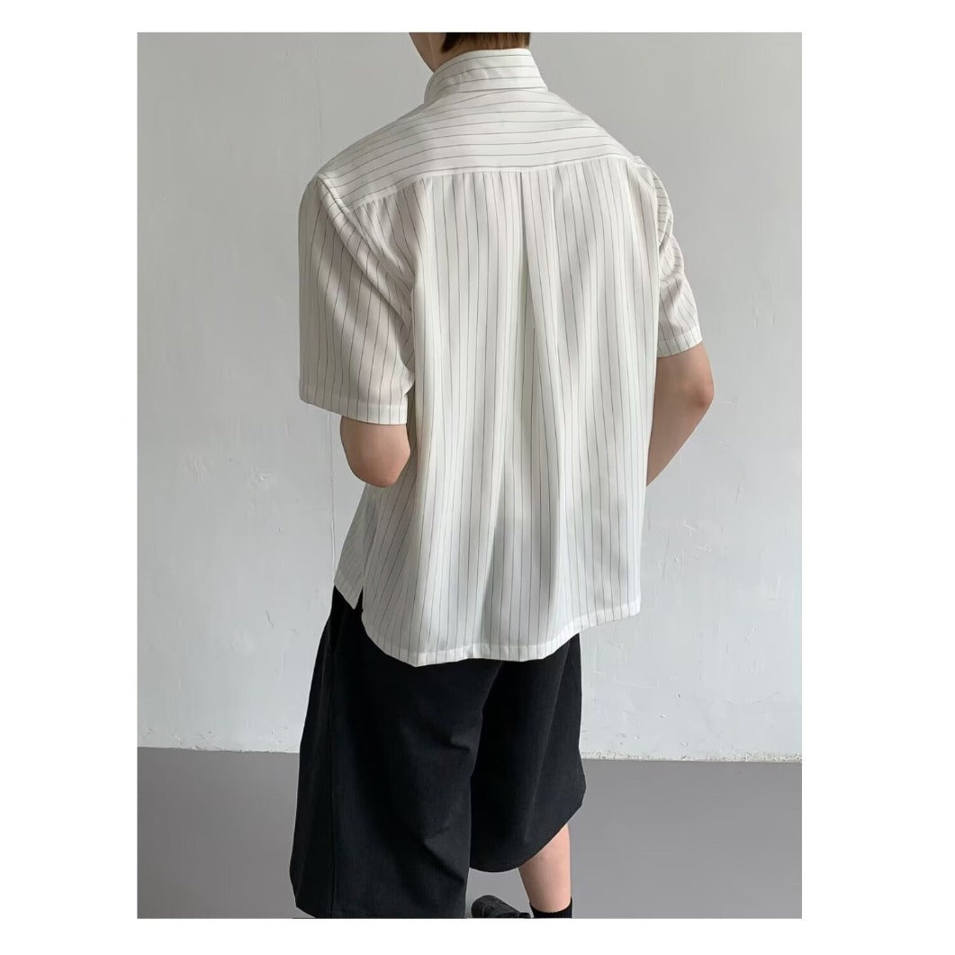 Casual Striped Short Sleeve Shirt for Men