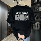 Casual Fashion Printed Pure Cotton Short Sleeve T-Shirt for Men