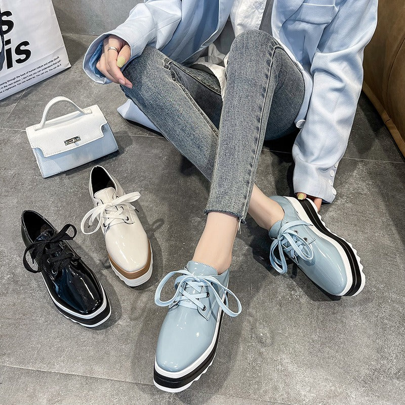 New Fashion Wedge Platform Shoes Ladies Slip on Round Toed Casual Shoes for Women Thick Sole Sneakers
